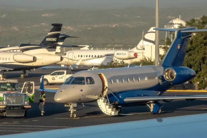 Private jet arrival at Los Cabos International Airport