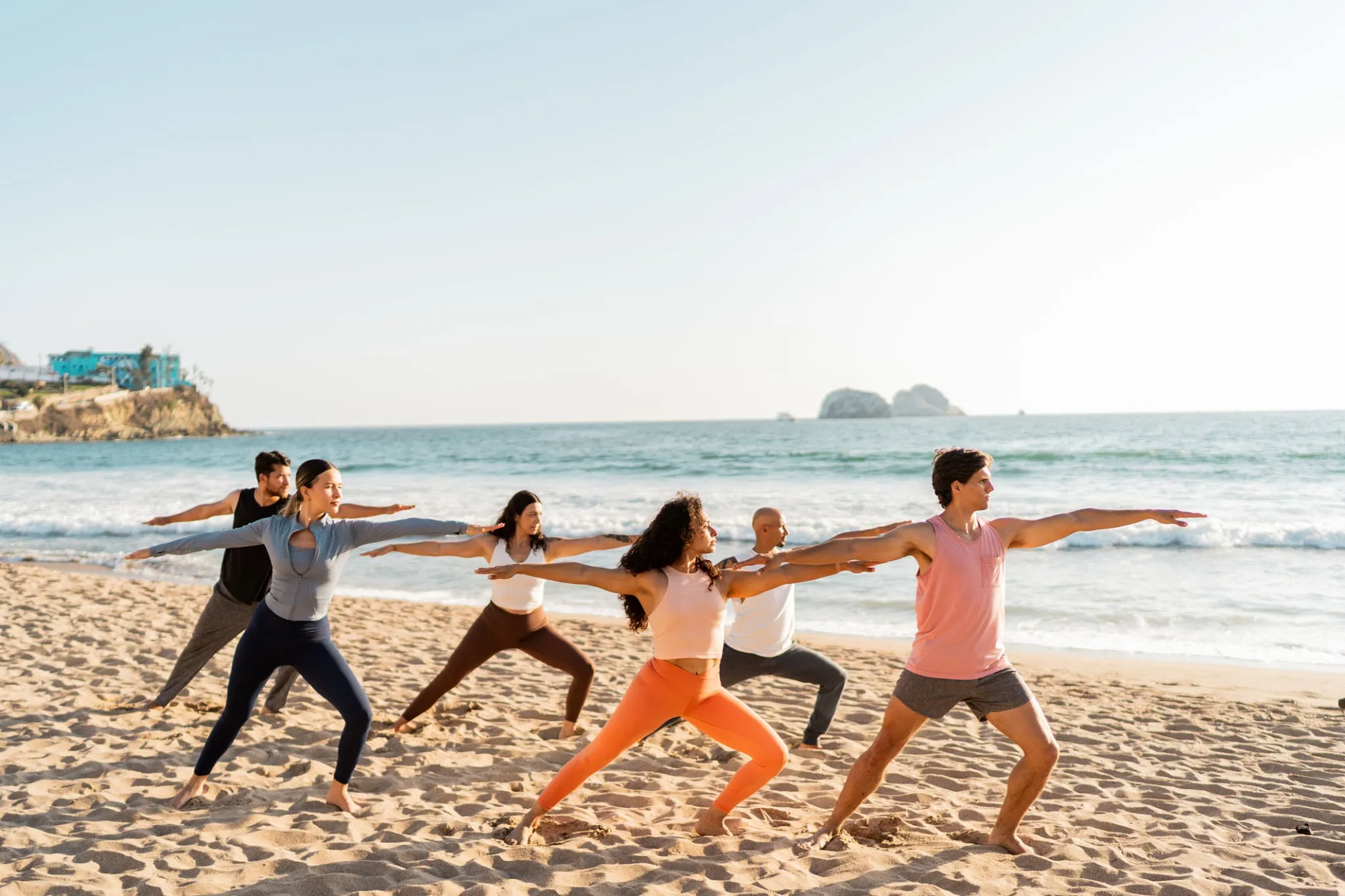 Sunrise yoga session at a luxury villa in Los Cabos