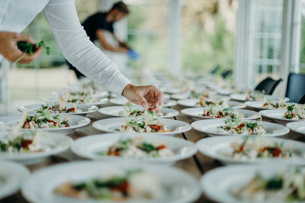 Preparing the wedding reception