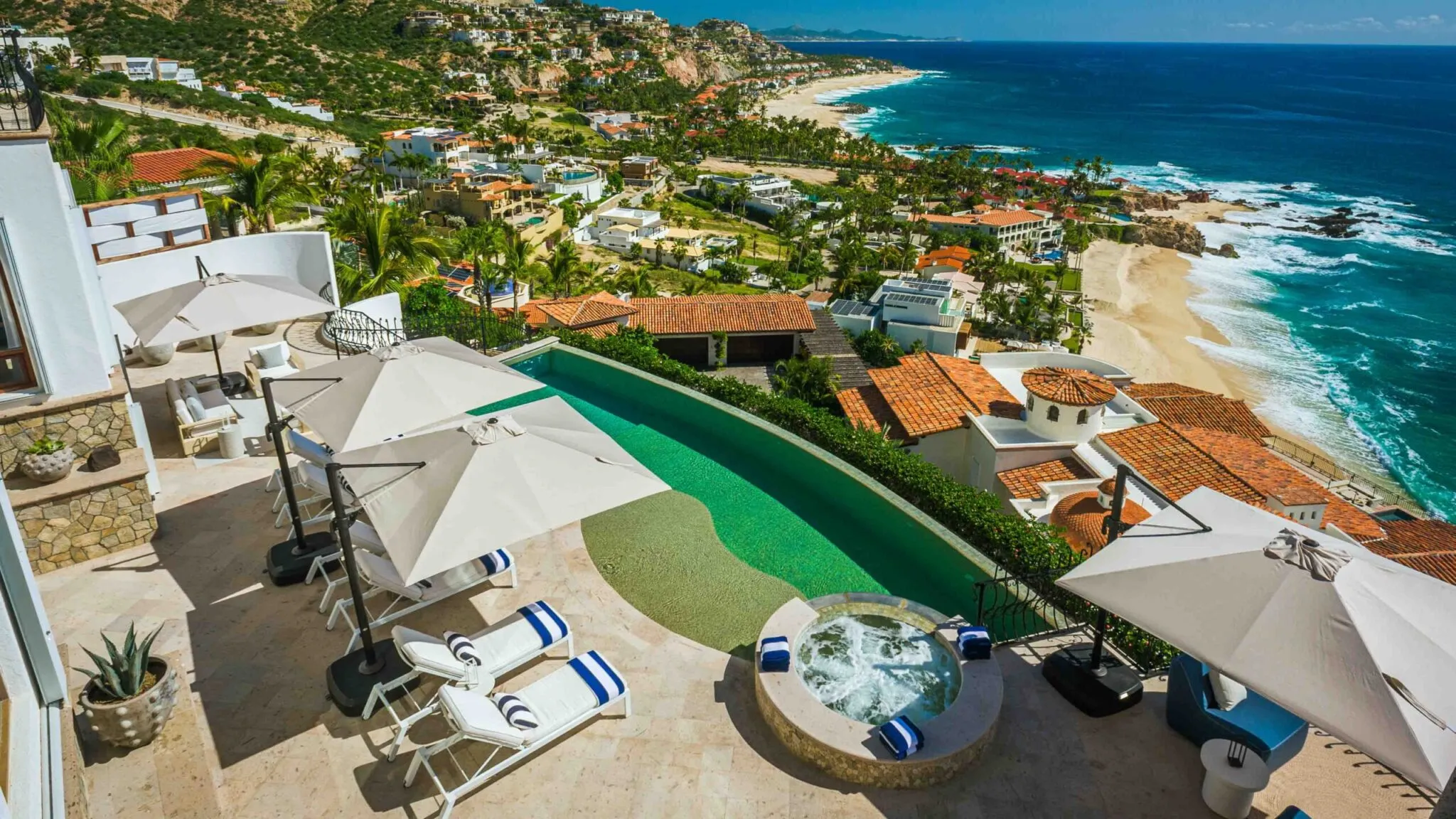 Luxury pool at a corporate retreat villa in Los Cabos