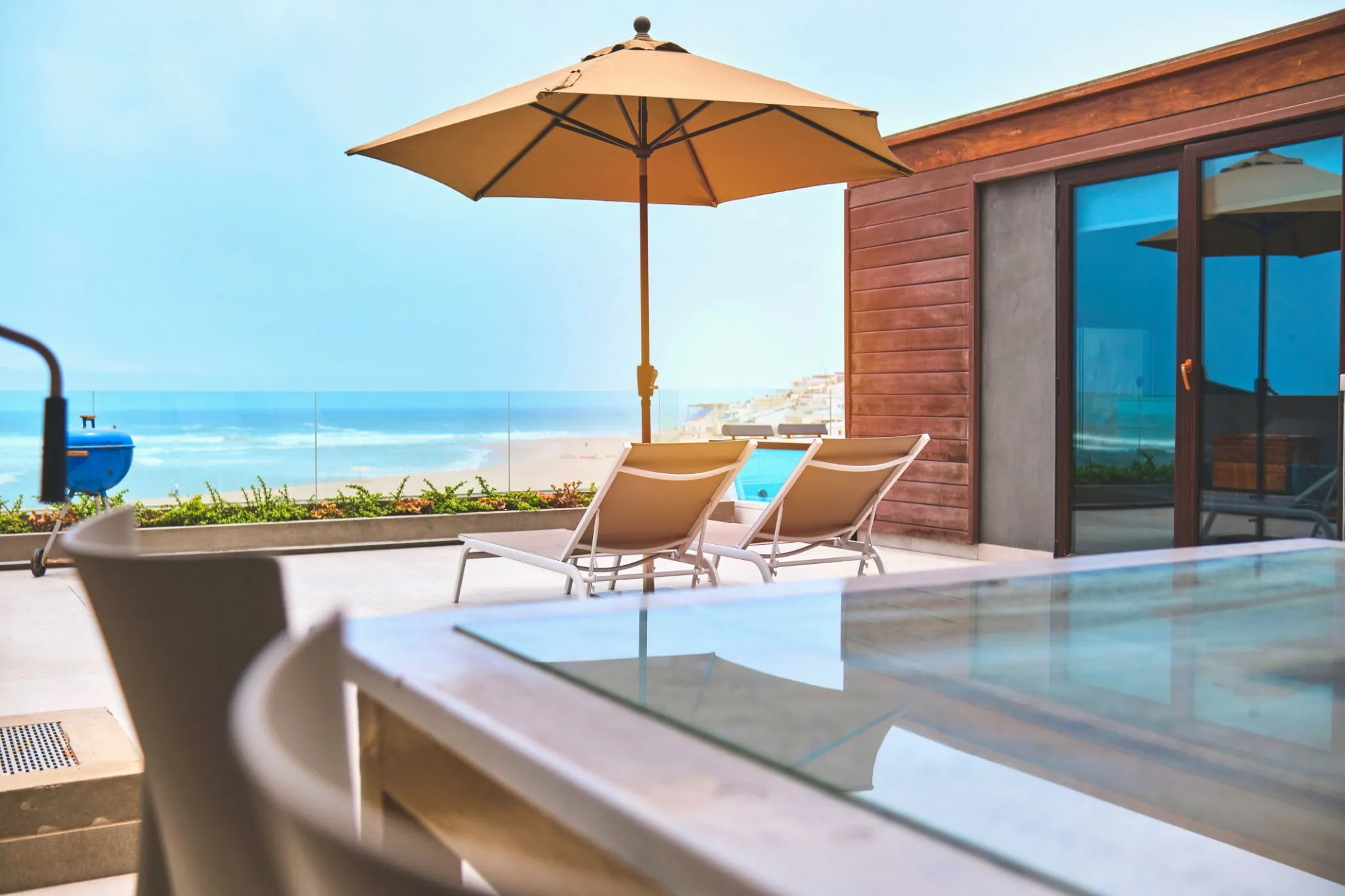 Luxury villa terrace with ocean views in Los Cabos