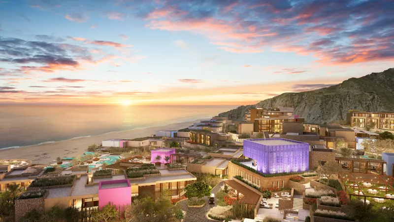 St. Regis Los Cabos oceanfront view at sunset